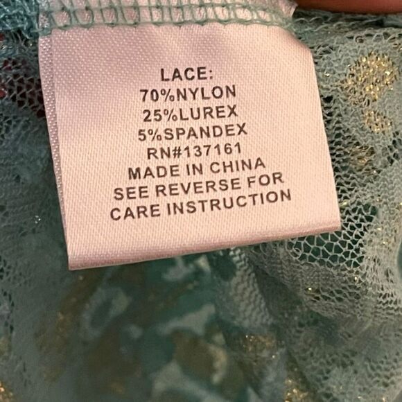 Eve & Maddie Cardigan Sweater Women's Large Turquoise Blue Gold Lace Boho Casual - Picture 7 of 15